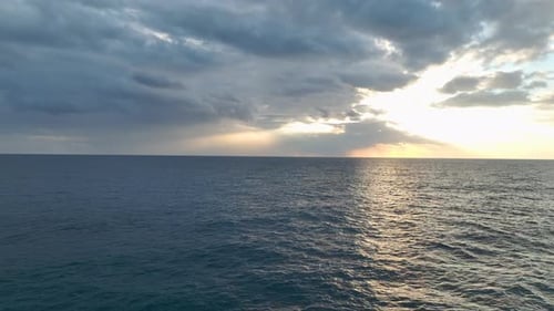 Twilight Clouds Aerial View of Mediterranean Sunset