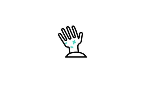 Flat Design Animated Hand Removing Germs Icon