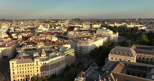 Aerial View From a Drone Helicopter of Vienna City in Austria