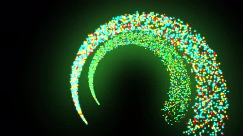Dynamic Glowing Particle Stream Arcs Animation