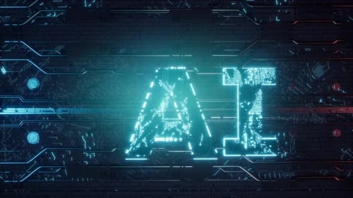 KI-Konzept mit leuchtendem Hintergrund digitaler Schaltungen