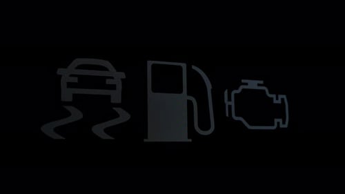 Animated Car Dashboard Warning Lights on Black