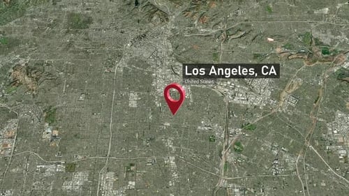 Los Angeles City Zoom (CA, Vereinigte Staaten) vom Weltraum zur Erde