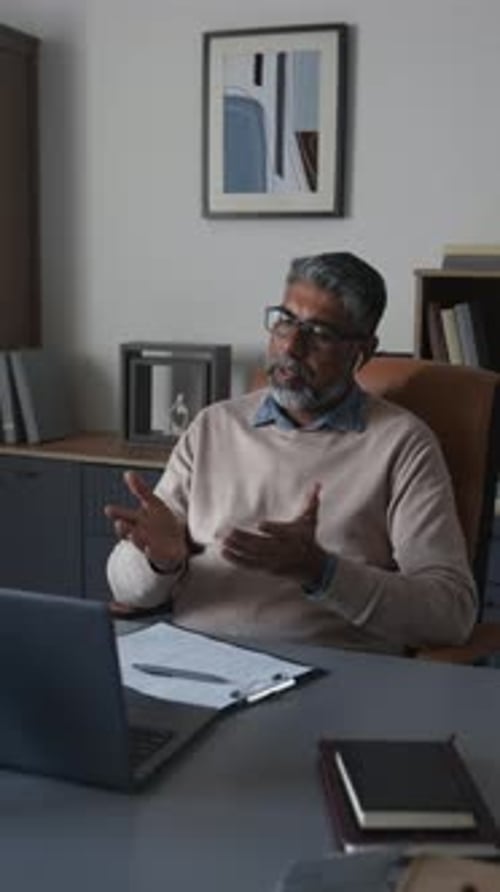 Mature Man in Online Meeting