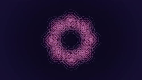 Purple geometric pattern forms a circle
