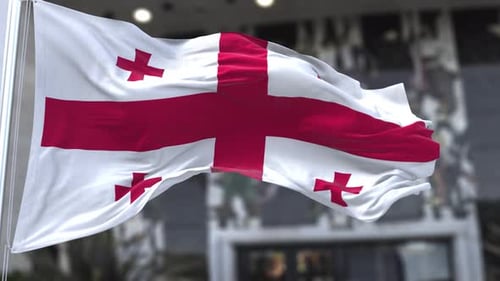 Realistic Waving Georgia Flag 3D Animation