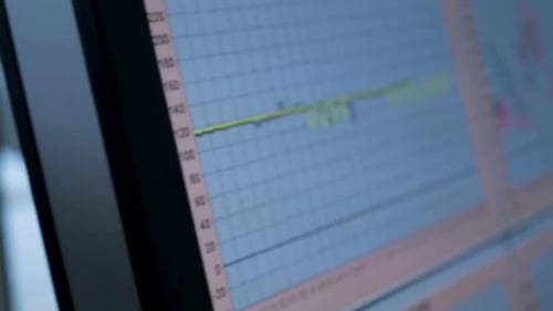 Close-up of financial graphs on a computer screen