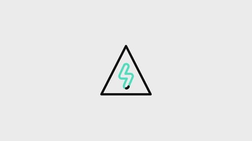 Minimalist Lightning Bolt Warning Sign Icon Animation