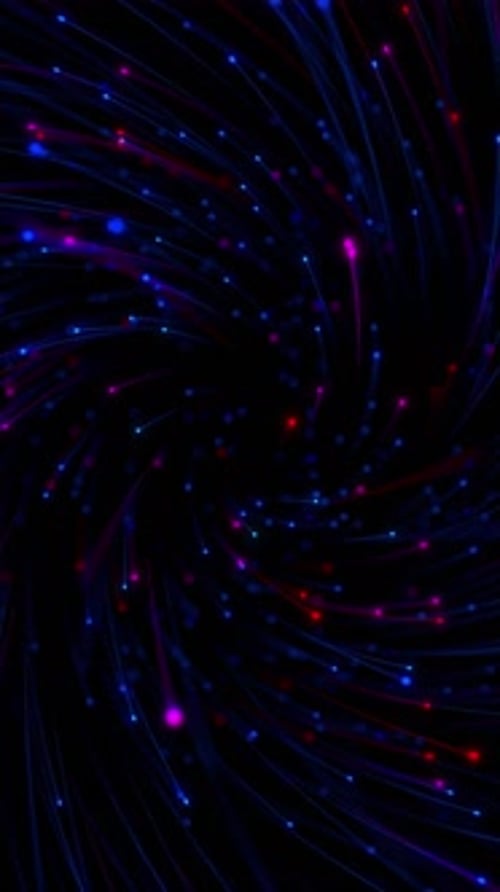 Buntes Datensignal, das sich mit Spuren bewegt, rotiert leicht den Glasfaser-Internet-Datenstrom