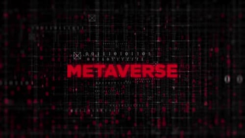 Digital Glitch Grid Background with Binary Code Animation