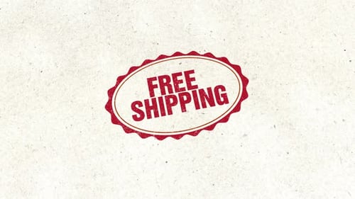 Retro Free Shipping Rubber Stamp Animation