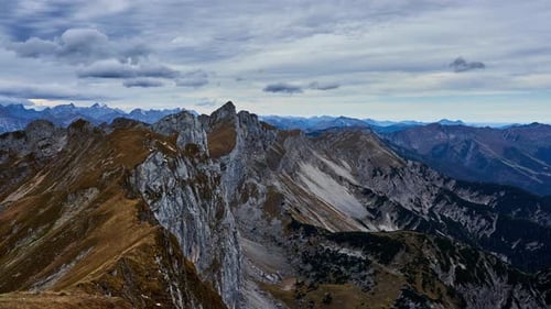 time-lapse of a mountain ridge from the top of Rofanspitze in the Austrian Alps