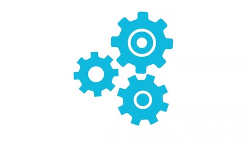Animated Blue Gears System Loop Icon