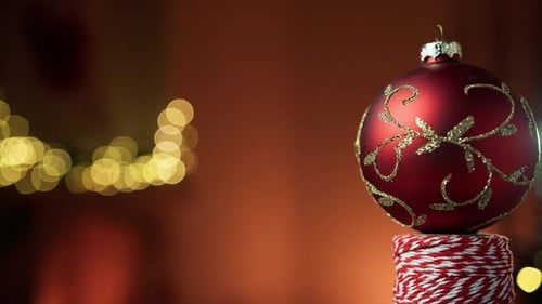 Red Christmas Ball with Decoration