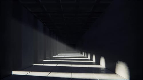 Cinematic Light Reveal in Dark Corridor