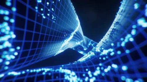 Abstract curve geometry with flowing particles