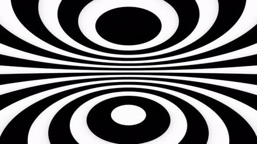 Abstract Black and White Moving Circles Optical Illusion