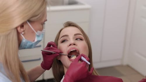 Cavity Check Dentist Working Oral Inspection