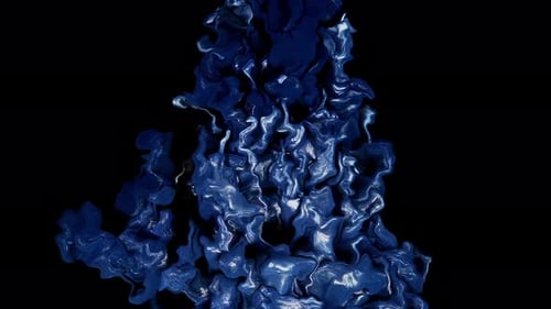 Abstract Dark Blue and White Ink Fluid Motion Background