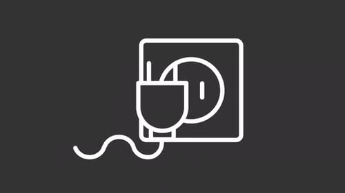 Animated Power Plug Electrical Outlet Line Art Icon