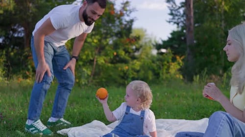 Happy Family Picnic in the Park