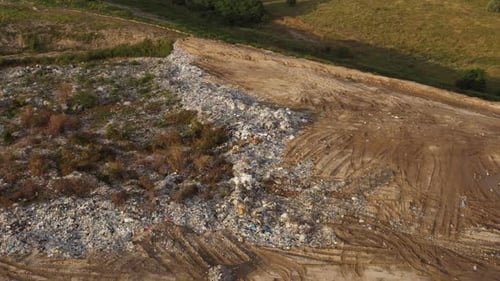 Garbage Dump in a Countryside Rural Field