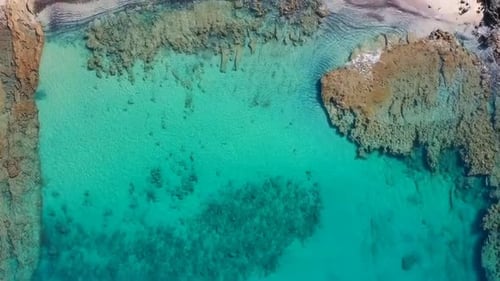 Aerial Drone Exotic tropical Beach with turquoise water 4K