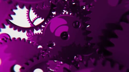 Dynamic Geometric Gears Animation with Vibrant Glowing Circles