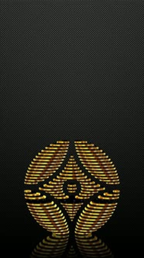 Vertical Background, Black and Gold Figure, Shape, Exclusive, 3D Render, Mirror, Unique Design