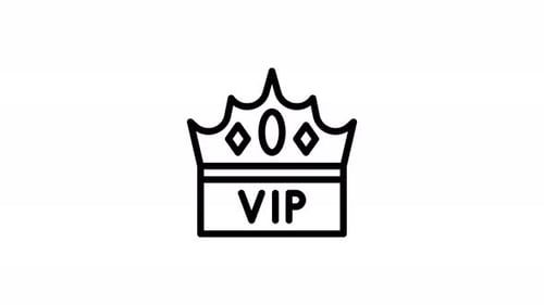 VIP badge line icon animation