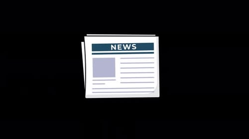 Flat Design Animated News Newspaper Icon