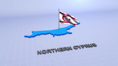 Nordzypern-Karte mit Flagge