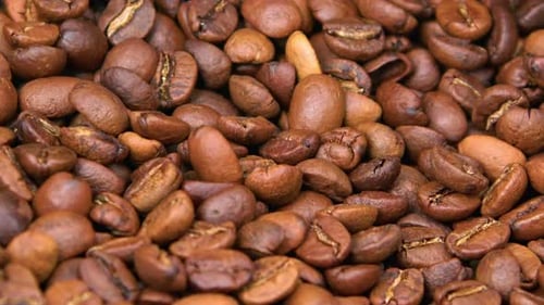 Roasted Coffee Beans Being Mixed