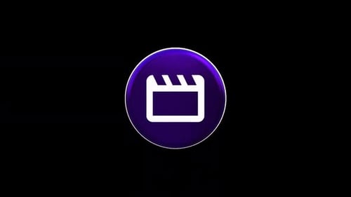 Rotating 3D Purple Clapperboard Icon Animation