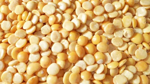 Pile of Yellow Split Peas Close Up