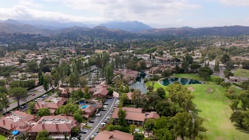 Breathtaking Aerial View of a Gorgeous and Beautiful Golf Course Nestled in California USA