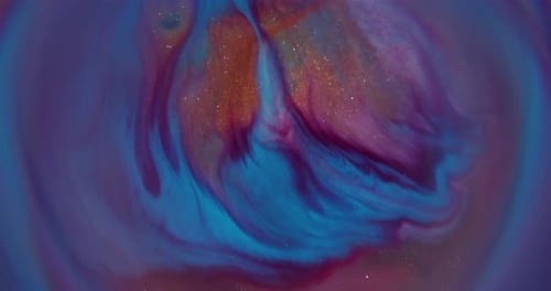 Abstract Colorful Swirls with Glitter Particles