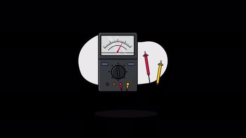 Flat Design Multimeter Animation with Probes