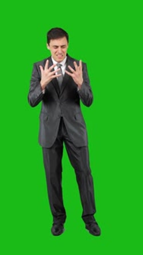 Desperate and Sad Young Male Manager Chroma Key