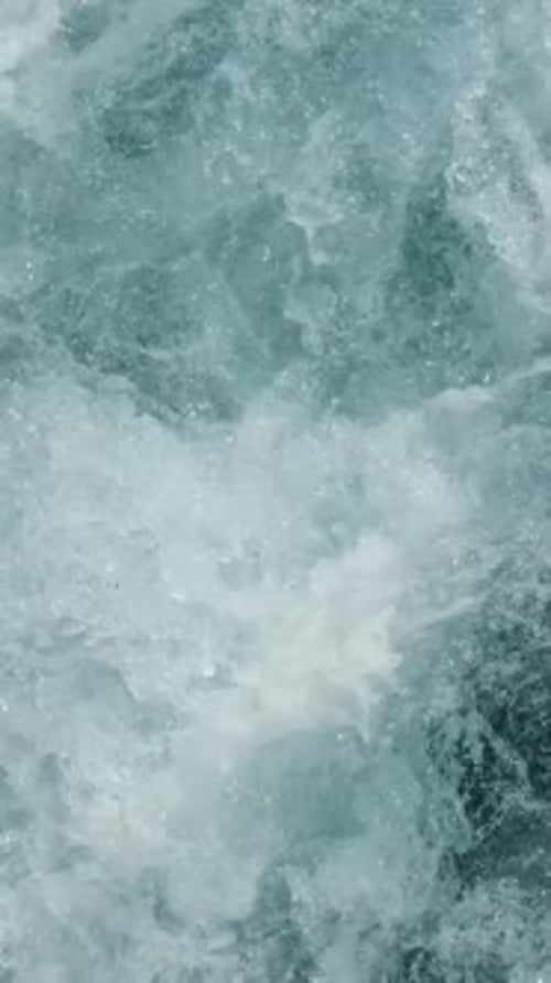 Rushing Water Creating a Powerful Boat Wake