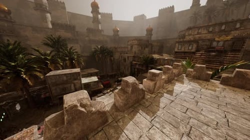A Vibrant Ancient City Reveals Remarkable Architecture and Lush Palm Trees