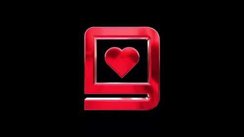 3D Red Book Heart Icon