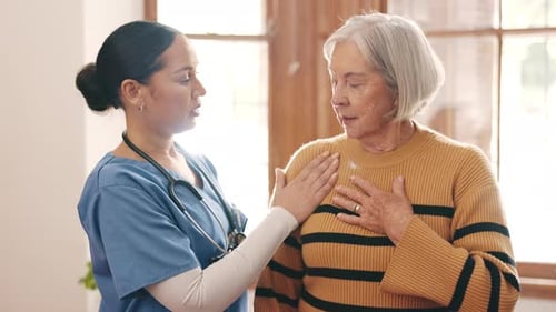 Caring Nurse Visits Senior Woman at Home