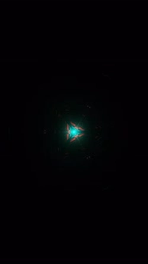 Vertical Video of a Seamless Neon Loop of Rotating Geometric Figures with Pulsations