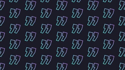 Quotation Mark Dark Blue Animated Loop Background 4K