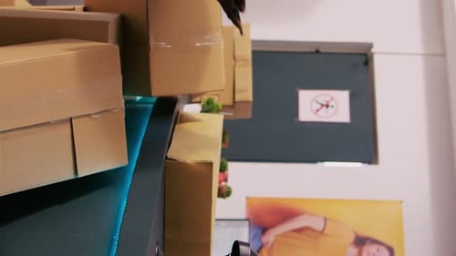 Courier Discussing Packages Distribution