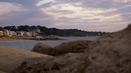 Bournemouth Dorset sandbanks beach early morning sea view