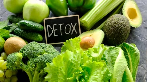 Green Foods for Detox Selective Focus