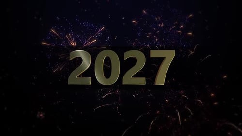 3d New Year 2027 Gold