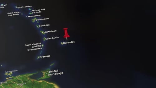 3D Animated World Map with Red Pin Location Reveal